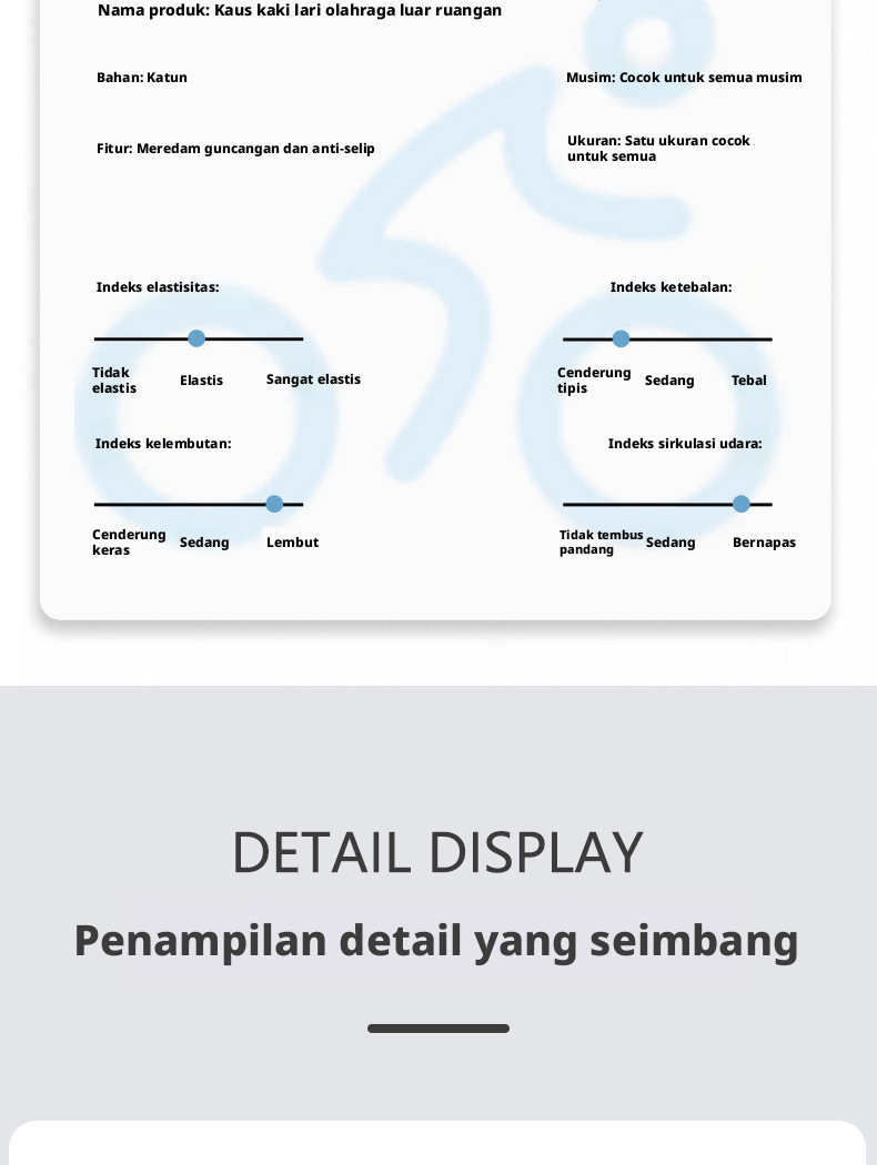 Kaus kaki lari katun untuk pria, kaus kaki olahraga berlapis terry yang menyerap keringat dan anti-bau.
