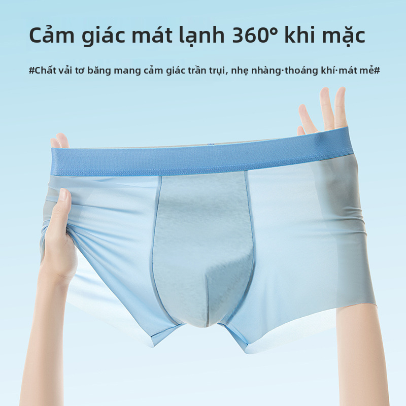 Quần đùi lụa băng của nam giới, đồ lót giữa tăng thoáng khí với đáy quần bông, Yiwu Trung Quốc