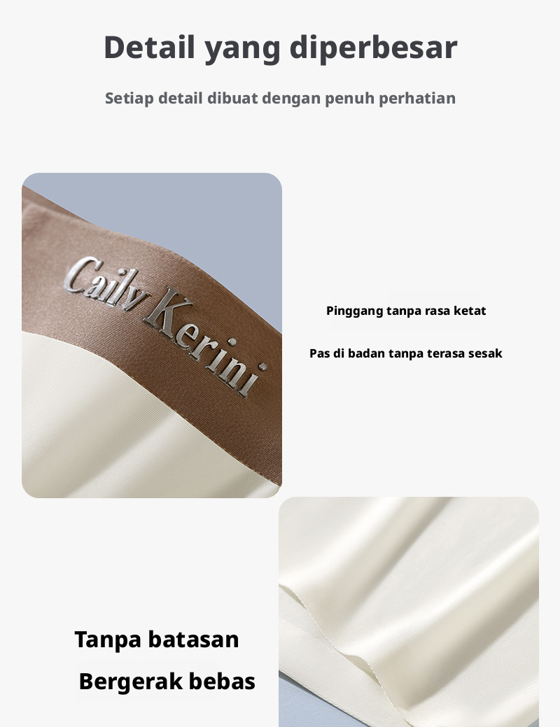 Celana Boxer Sutra Es Pria, Pakaian Dalam Warna Padat Bernapas Cepat Kering Mulus