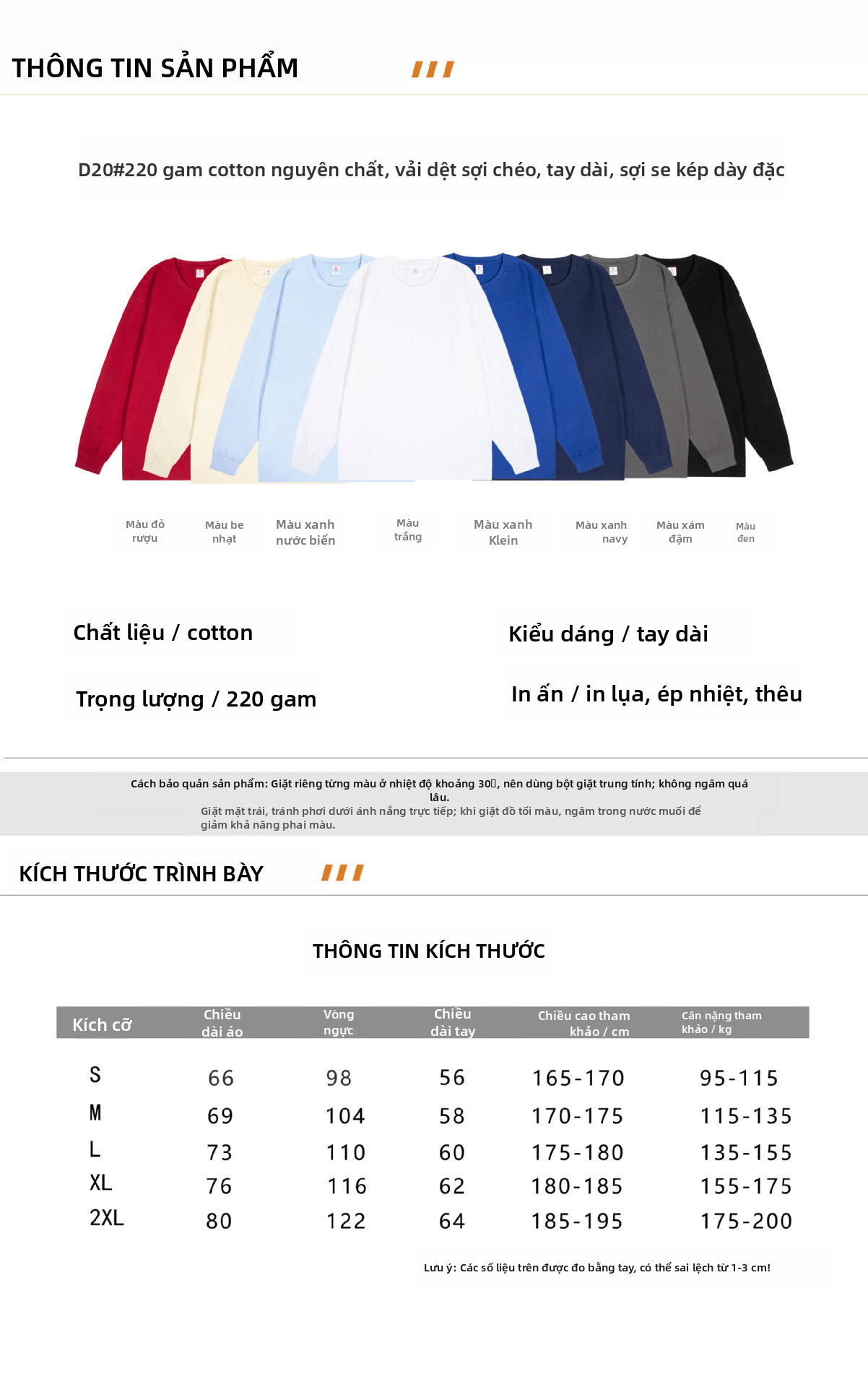 Áo phông cổ tròn tay dài kiểu Hàn Quốc bằng vải cotton dành cho nam và nữ