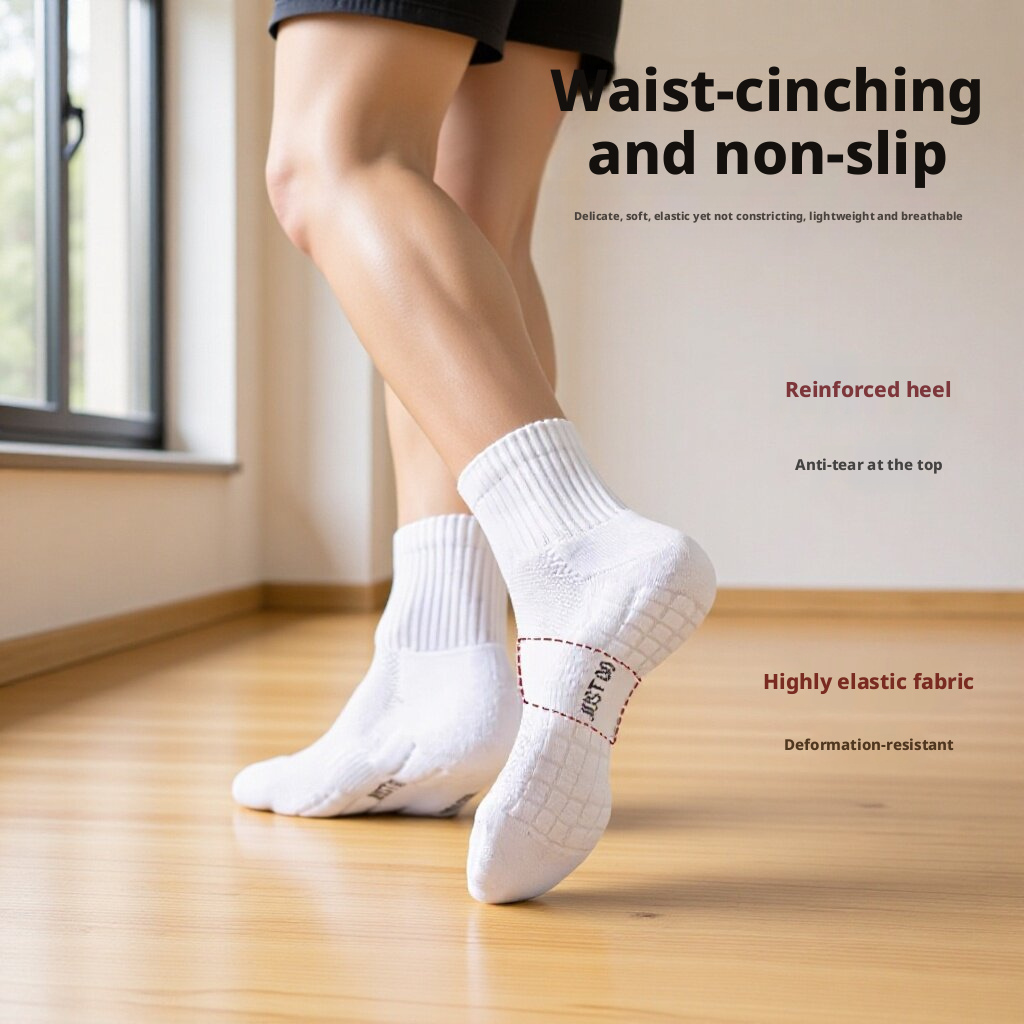 Cotton Athletic Crew Socks for Tennis, Running and Badminton, Moisture-Wicking Cushioned Sports Socks