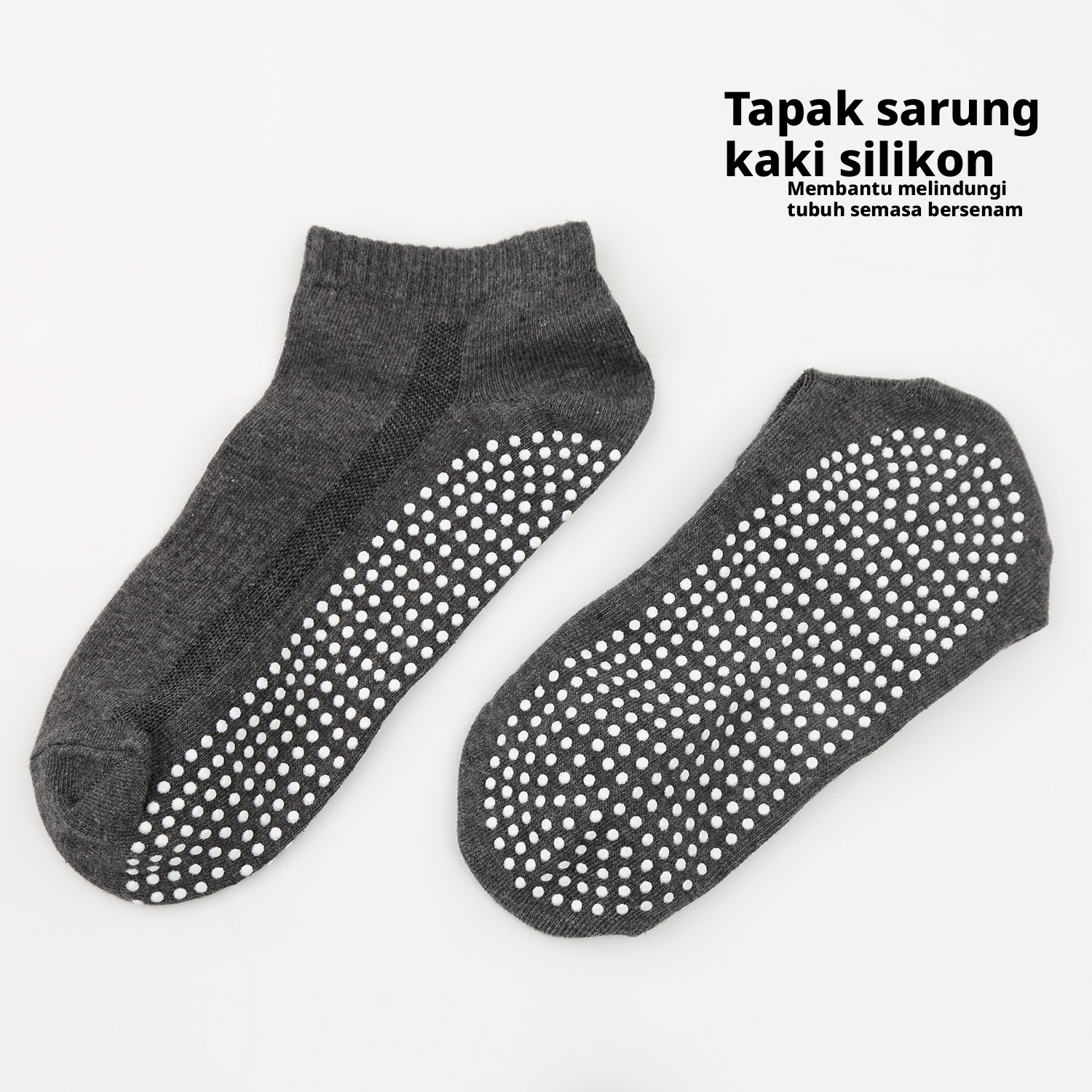Stoking Genggam Kapas Anti-Gelincir untuk Lelaki, sesuai untuk Yoga, trampolin dan sukan; stoking lantai yang nipis dan bernafas.