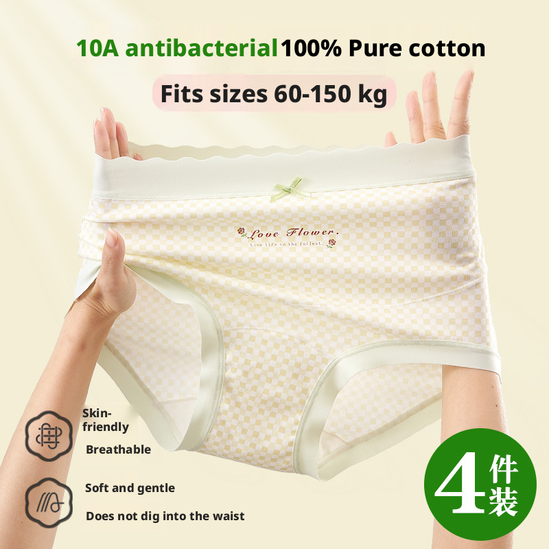 Women's Plus Size High Waist Briefs, Lyocell Cotton Gusset Breathable Triangle Panties