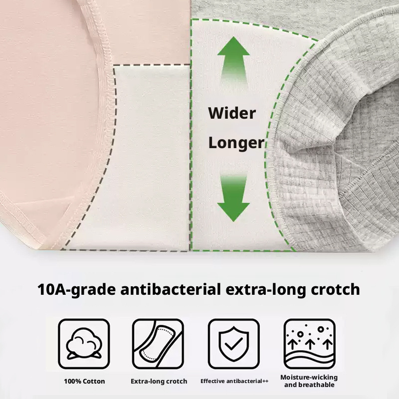 Women's Cotton High Waist Boxer Briefs, Breathable Antibacterial Full Coverage Underwear