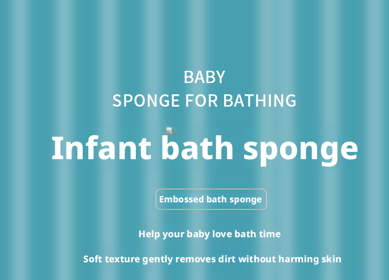 Baby Bath Sponge Brush with Cartoon Print, Soft Sponge Body Scrubber for Infants and Toddlers