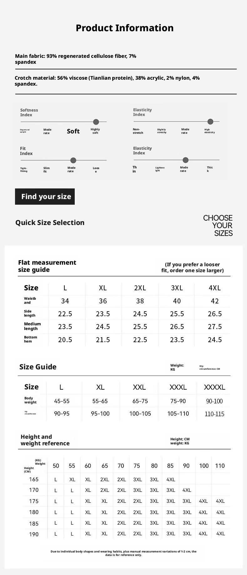 Men's Seamless Modal Boxer Briefs, Breathable Antibacterial Solid Color Underwear, Plus Size