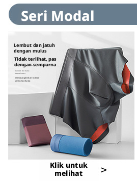 Celana Boxer Modal 100 Hitung Pria, Pakaian Dalam Antibakteri Mulus Bernapas dengan Lapisan Selangkangan Sutra, Mid-Rise