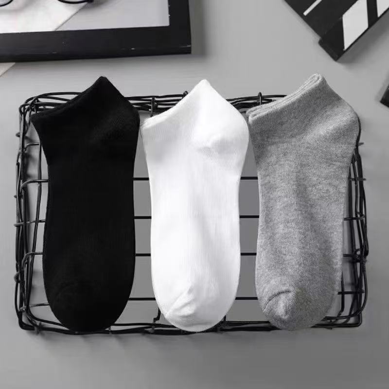Crew Cotton Socks Black White Gray Soft Breathable Casual Daily Wear Socks