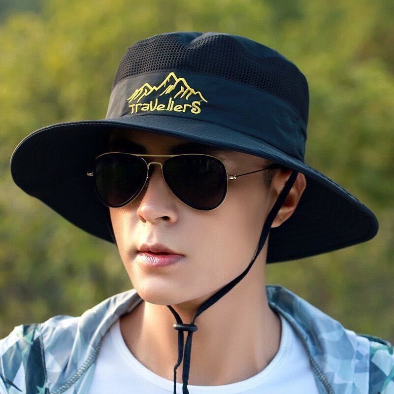 Men Quick Dry Bucket Sun Hat Foldable Breathable Outdoor Sports UV Protection Cap