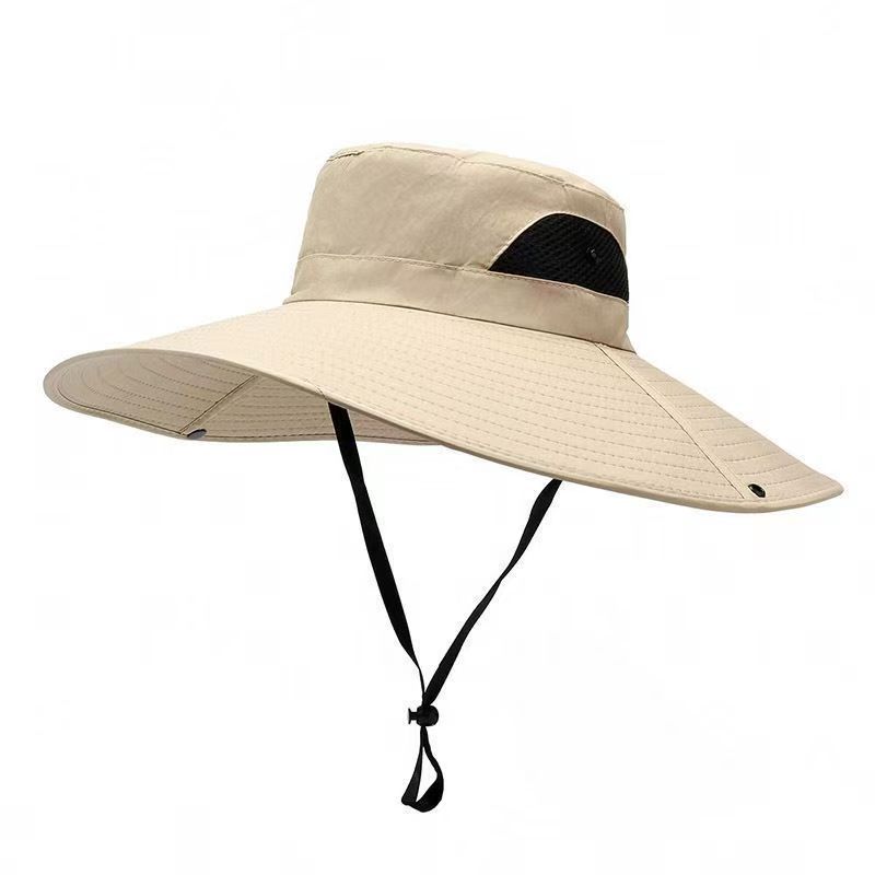 Men Super Wide Brim Sun Hat UPF50+ UV Protection Breathable Outdoor Fishing Hat