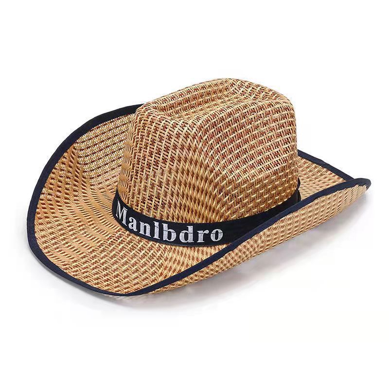 Men Woven Sun Hat Breathable Hollow Out Straw Hat Summer Outdoor Beach Casual Hat