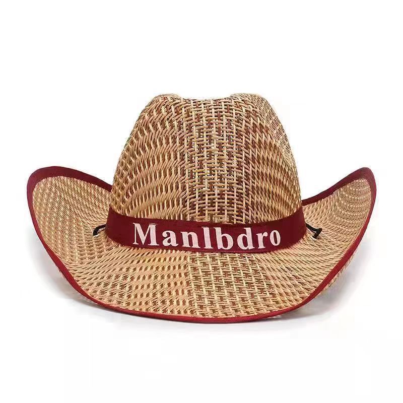 Men Woven Sun Hat Breathable Hollow Out Straw Hat Summer Outdoor Beach Casual Hat
