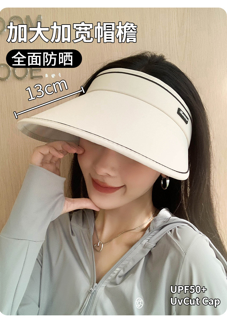 Women's Empty Top Sun Visor Hat, UV Protection Wide Brim Foldable Summer Outdoor Beach Sports Hat for Ladies