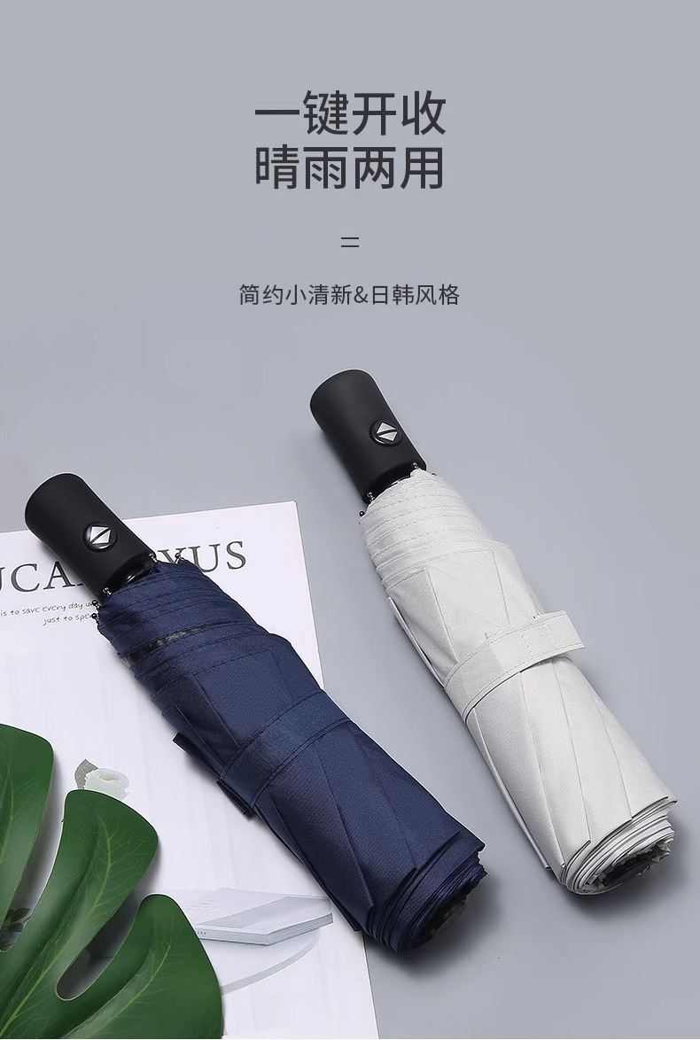 Auto Open Folding Umbrella, Windproof Waterproof One Touch Automatic Open Rain Umbrella Portable Travel Umbrella for Men Women Daily Commute Outdoor Use