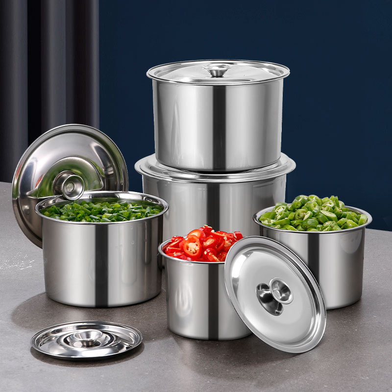 Directly from the manufacturer Stainless steel flavor cup 304 without magnetic belt cover Thickened and deepened egg beating basin Seasoning basin Seasoning tank Oil basin