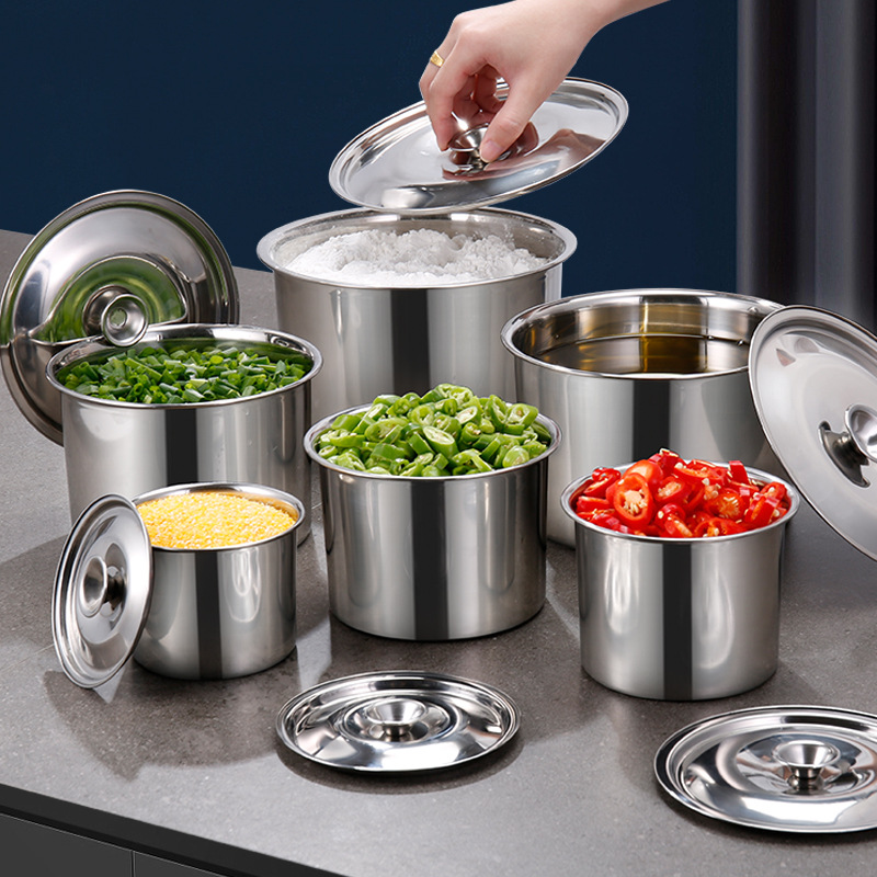 Directly from the manufacturer Stainless steel flavor cup 304 without magnetic belt cover Thickened and deepened egg beating basin Seasoning basin Seasoning tank Oil basin