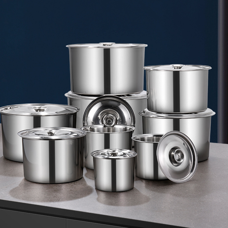 Directly from the manufacturer Stainless steel flavor cup 304 without magnetic belt cover Thickened and deepened egg beating basin Seasoning basin Seasoning tank Oil basin