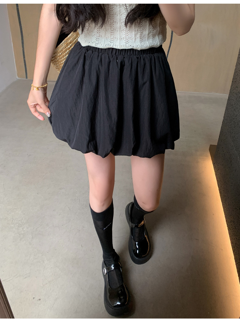 Bud short skirt women's summer 2026 explosion high waist white a-word bubble puff skirt small cake skirt