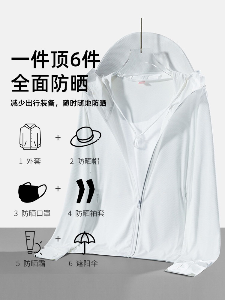 Original yarn outdoor ice silk sunscreen clothing women's summer cool feeling UV protection sunscreen clothing men's large brim removable sunscreen jacket