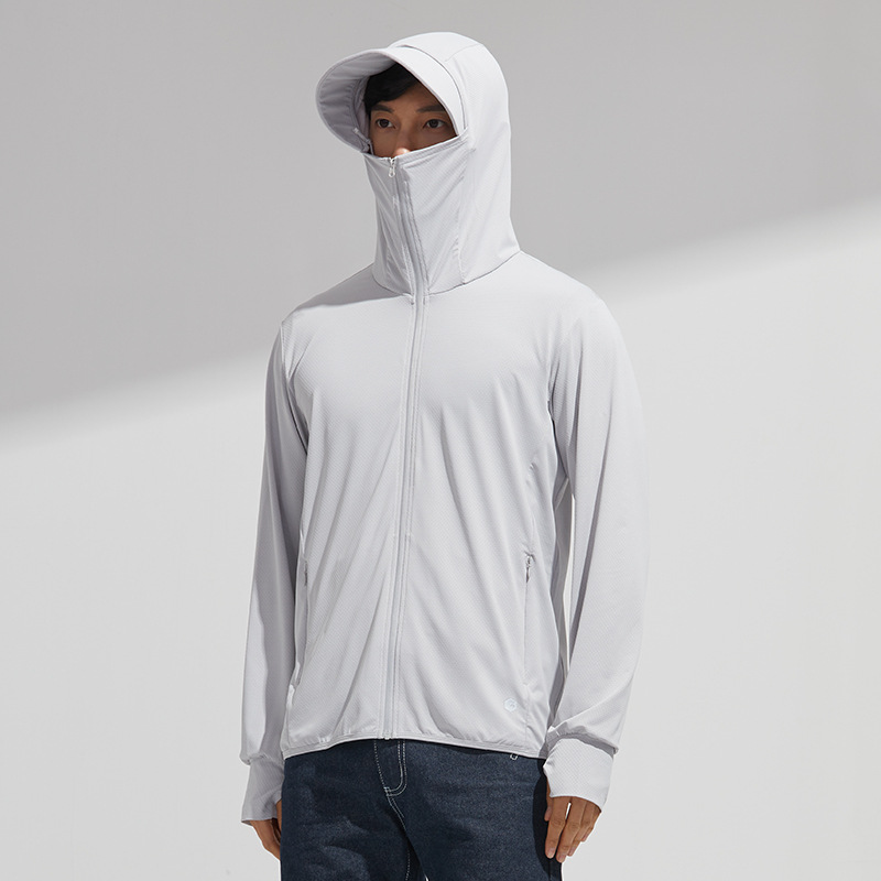 Original yarn outdoor ice silk sunscreen clothing women's summer cool feeling UV protection sunscreen clothing men's large brim removable sunscreen jacket