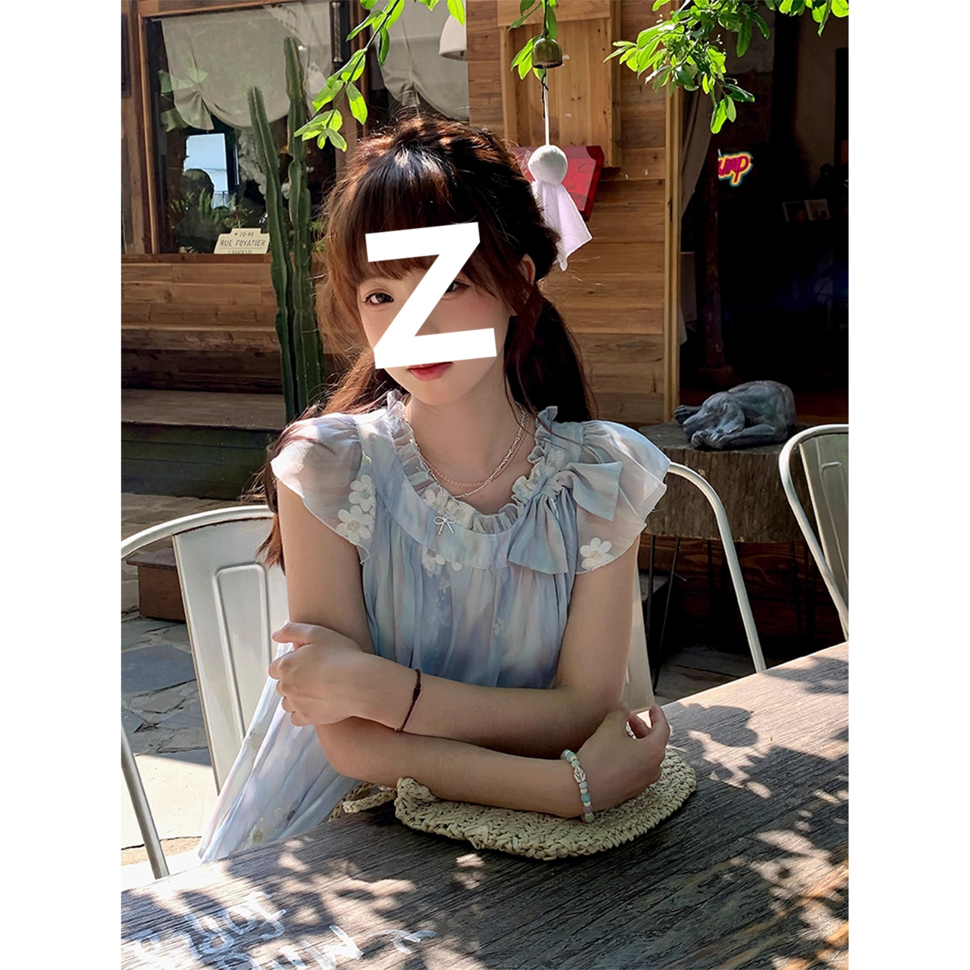 Gaun Mini Tulle Floral Untuk Wanita Lengan French Cap Petite Sundress Musim Panas yang Elegan