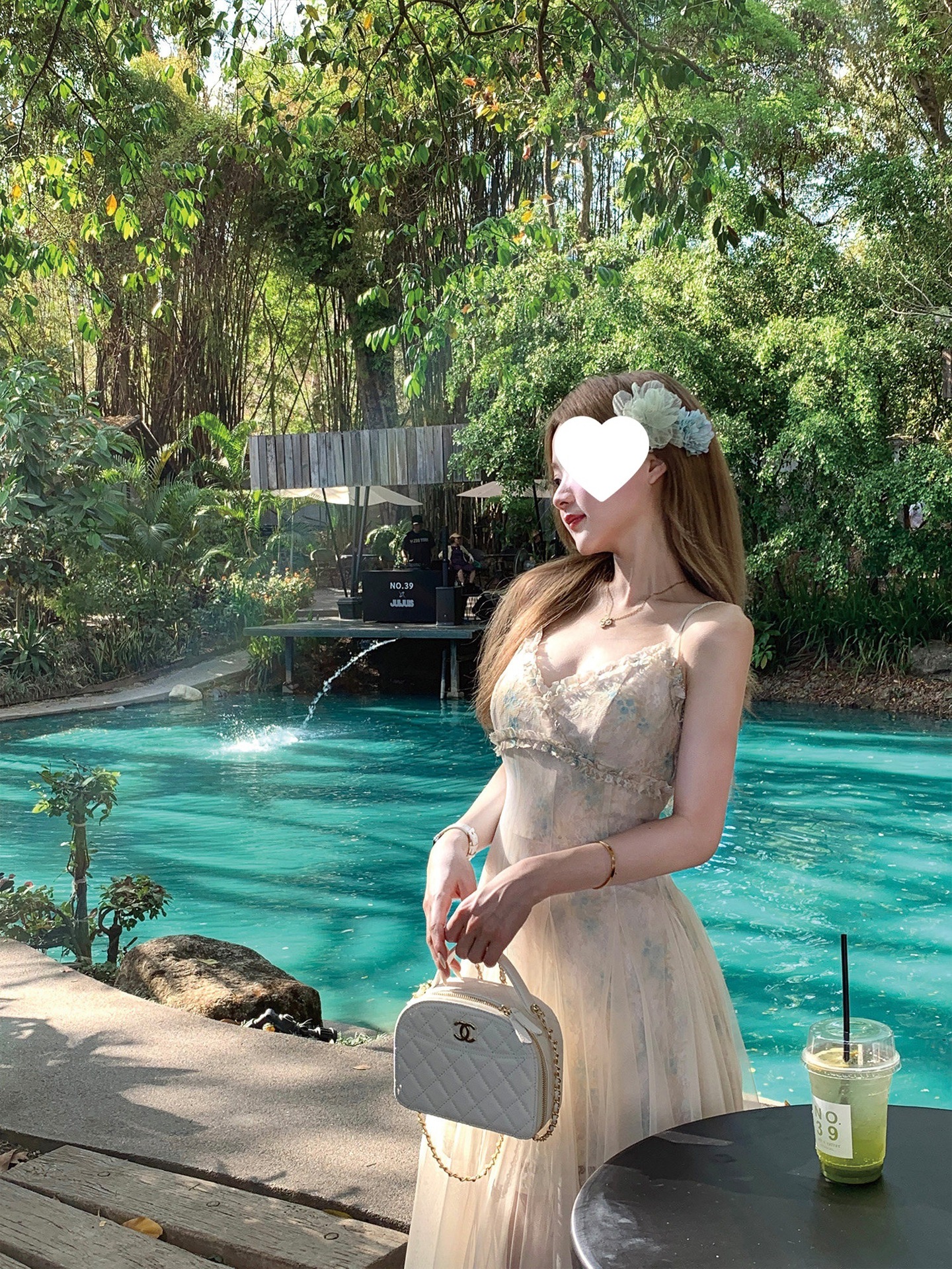 Fairy lace floral suspender mesh swinging holiday style seaside dress