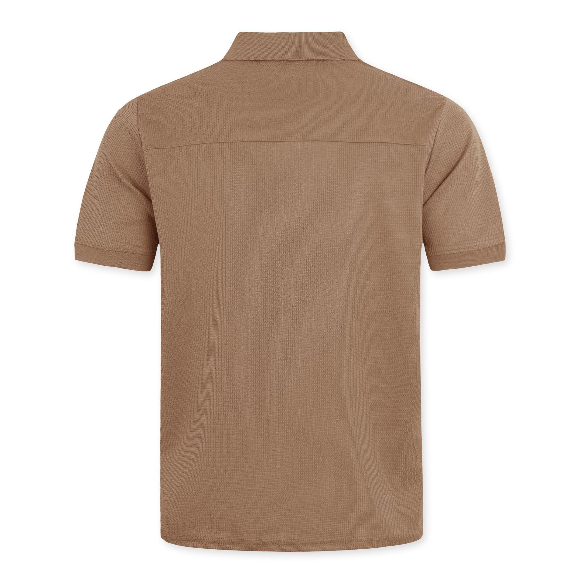Áo sơ mi Polo họa tiết bánh quế của nam giới Áo sơ mi ngắn tay giản dị có túi
