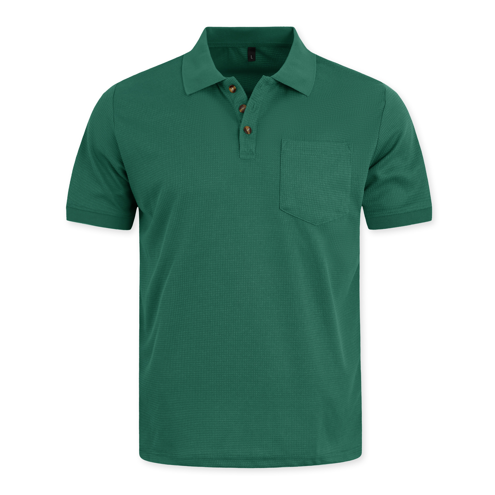 Áo sơ mi Polo họa tiết bánh quế của nam giới Áo sơ mi ngắn tay giản dị có túi