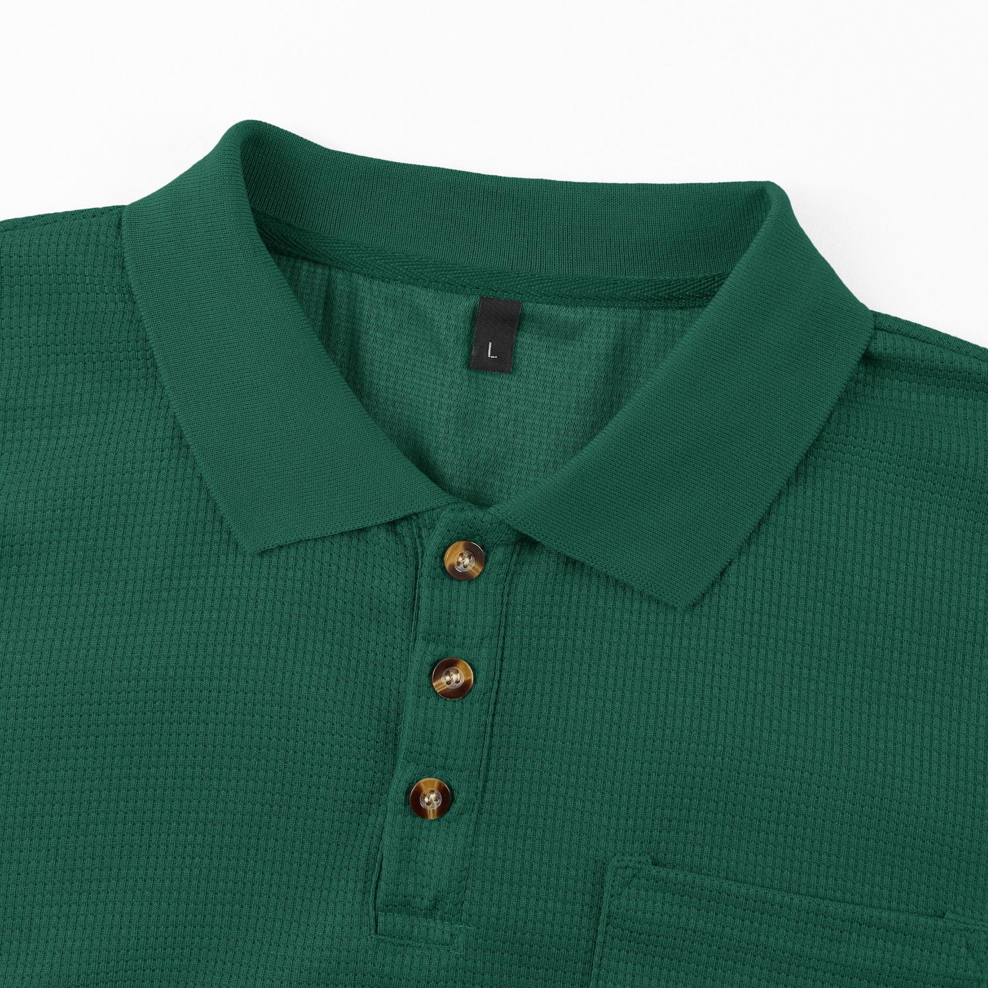 Áo sơ mi Polo họa tiết bánh quế của nam giới Áo sơ mi ngắn tay giản dị có túi