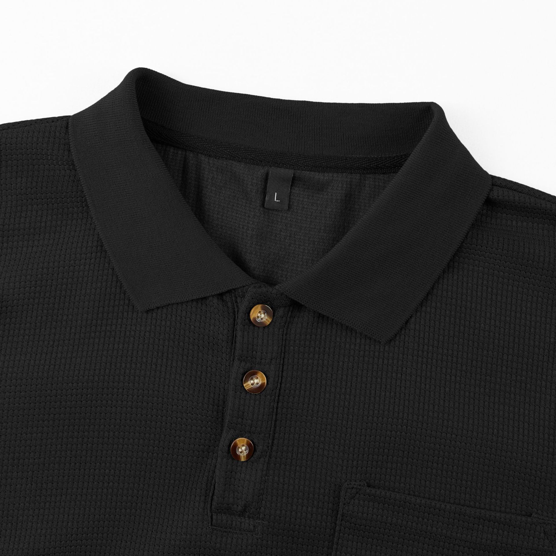 Áo sơ mi Polo họa tiết bánh quế của nam giới Áo sơ mi ngắn tay giản dị có túi