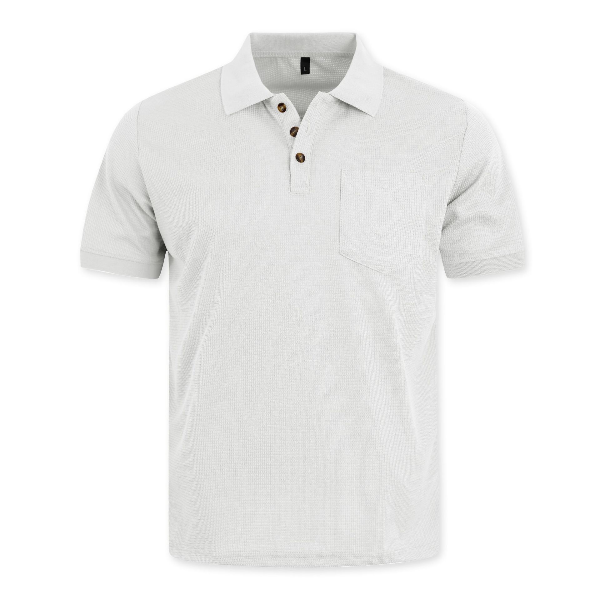 Áo sơ mi Polo họa tiết bánh quế của nam giới Áo sơ mi ngắn tay giản dị có túi