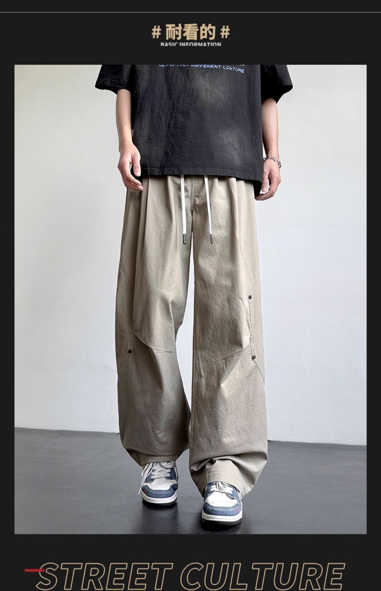Men's Cotton Casual Cargo Pants Straight Leg Loose Fit Summer Trousers