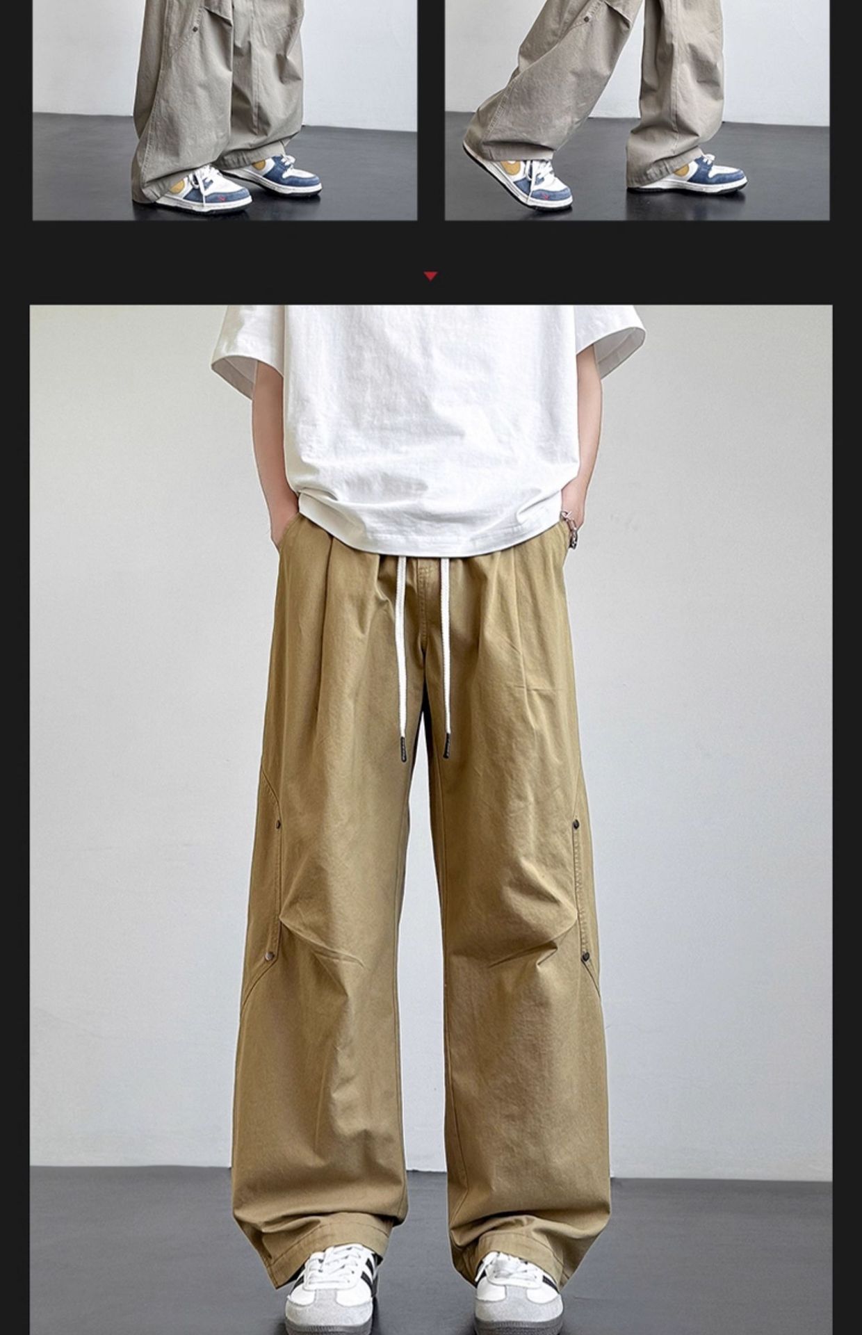 Men's Cotton Casual Cargo Pants Straight Leg Loose Fit Summer Trousers