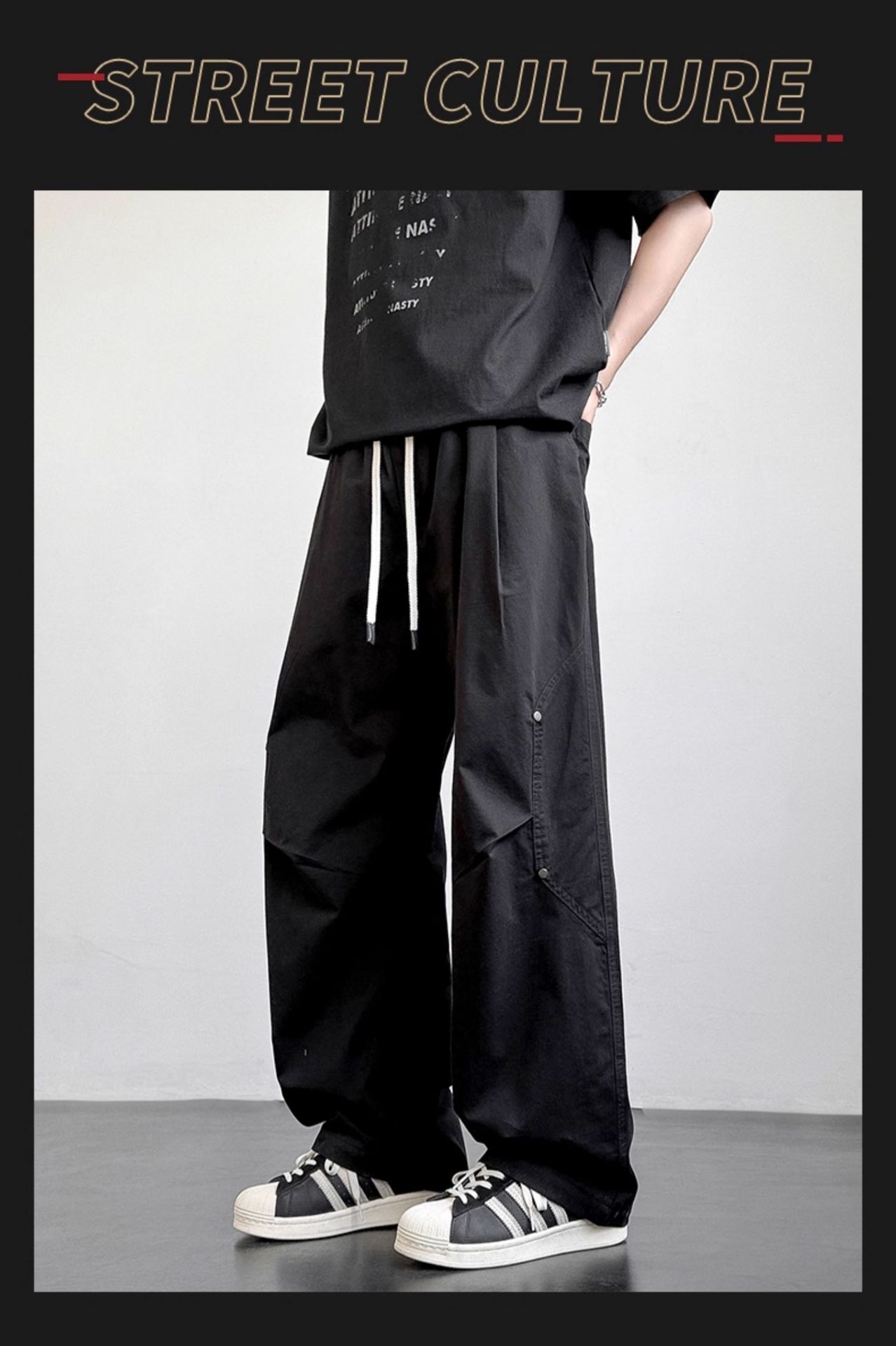 Men's Cotton Casual Cargo Pants Straight Leg Loose Fit Summer Trousers