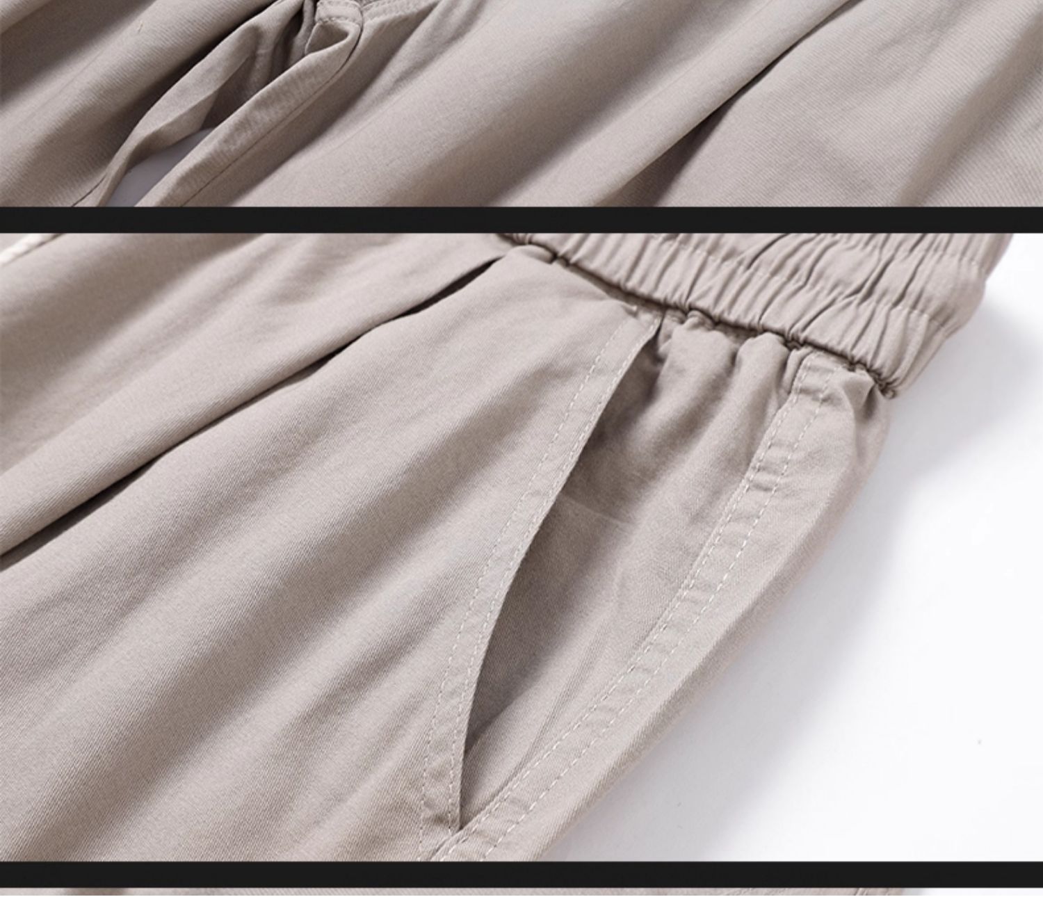 Men's Cotton Casual Cargo Pants Straight Leg Loose Fit Summer Trousers