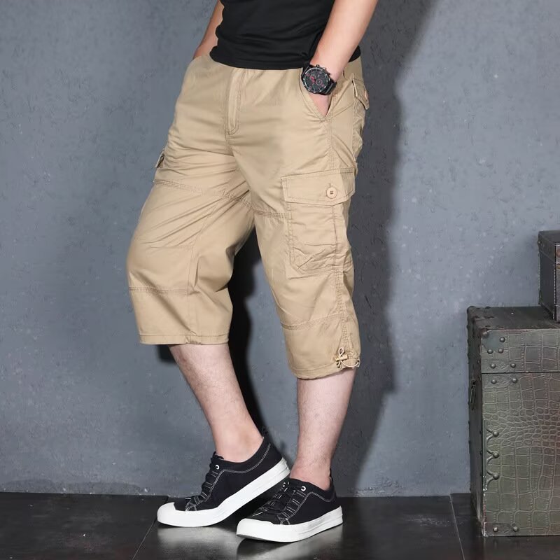 Men's Cotton Casual Cargo Shorts, Straight Leg 6-Pocket Summer Trousers