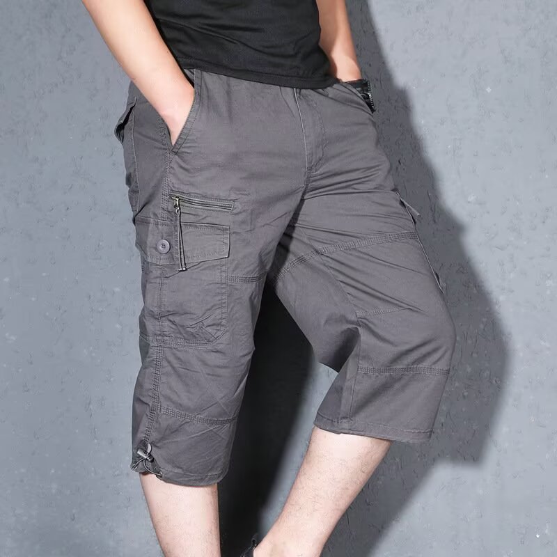 Men's Cotton Casual Cargo Shorts, Straight Leg 6-Pocket Summer Trousers