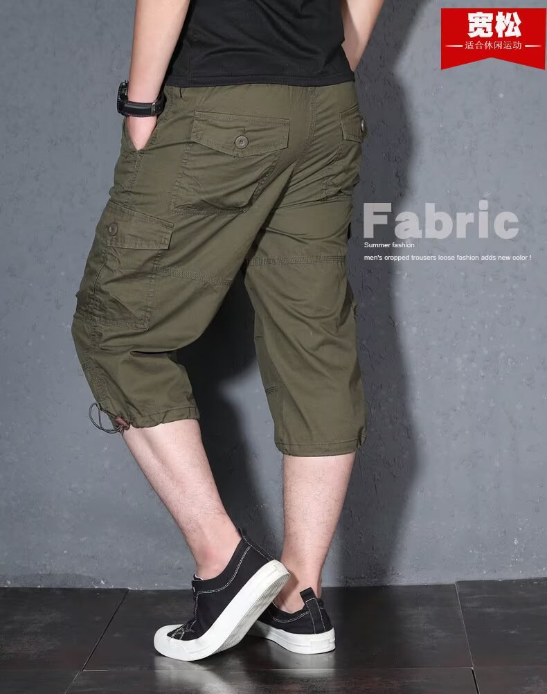 Men's Cotton Casual Cargo Shorts, Straight Leg 6-Pocket Summer Trousers