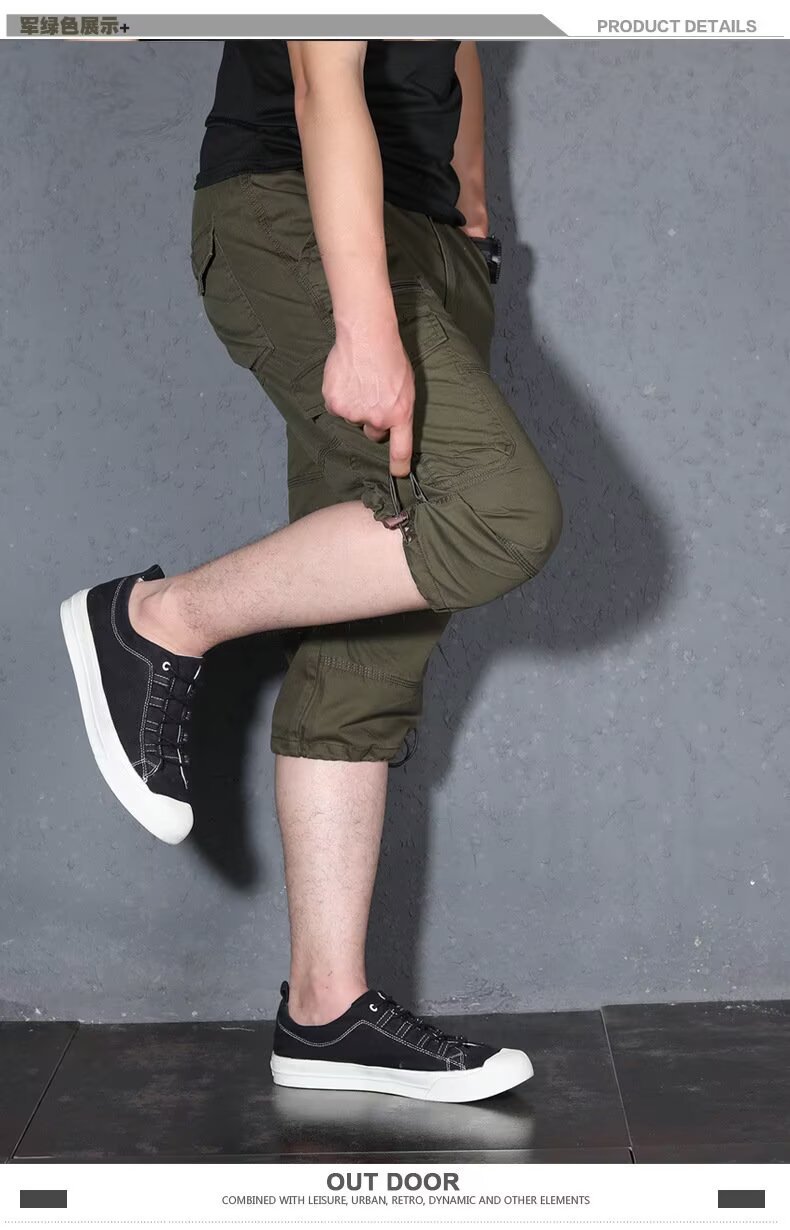 Men's Cotton Casual Cargo Shorts, Straight Leg 6-Pocket Summer Trousers