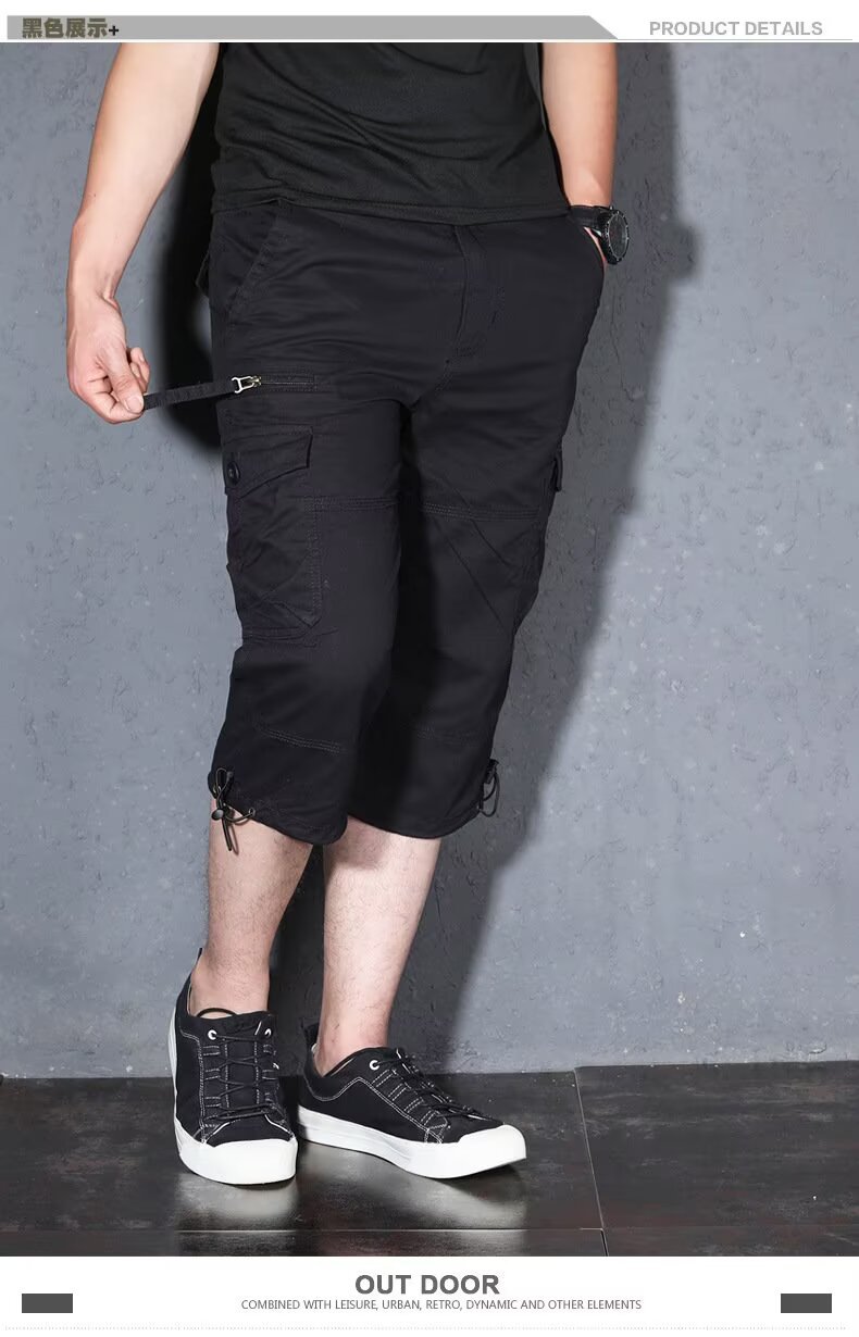 Men's Cotton Casual Cargo Shorts, Straight Leg 6-Pocket Summer Trousers