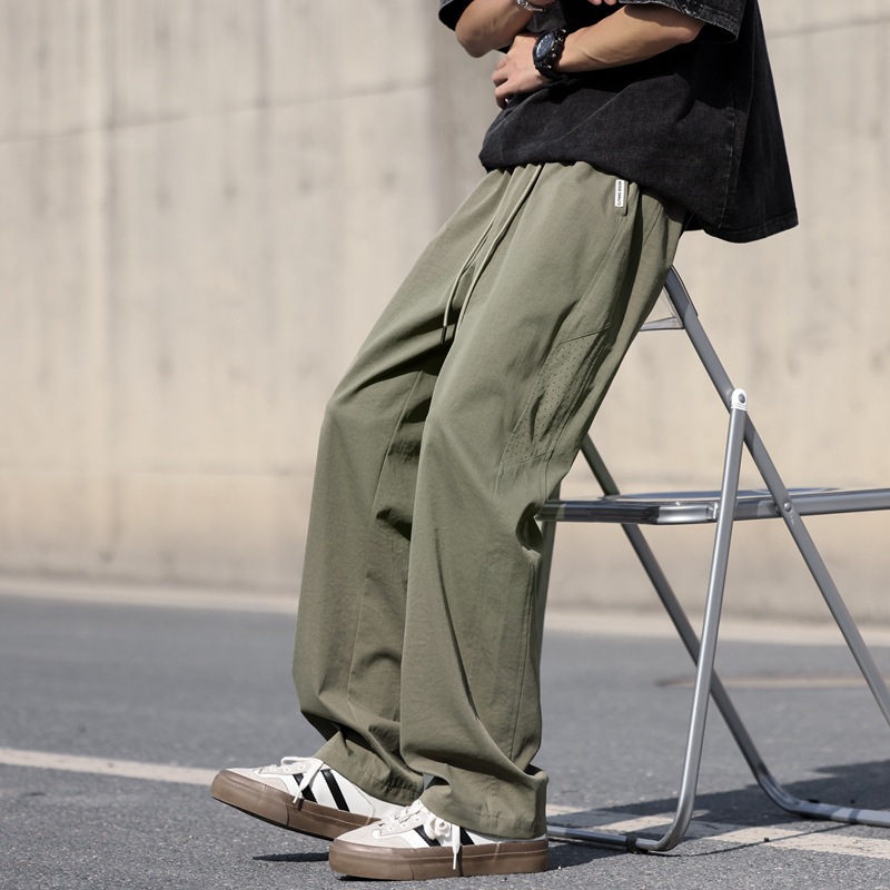 Men's Quick-Dry Casual Pants, Lightweight Summer Trousers with Drawstring Waist