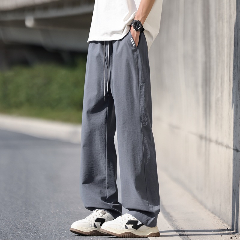 Men's Quick-Dry Casual Pants, Lightweight Summer Trousers with Drawstring Waist