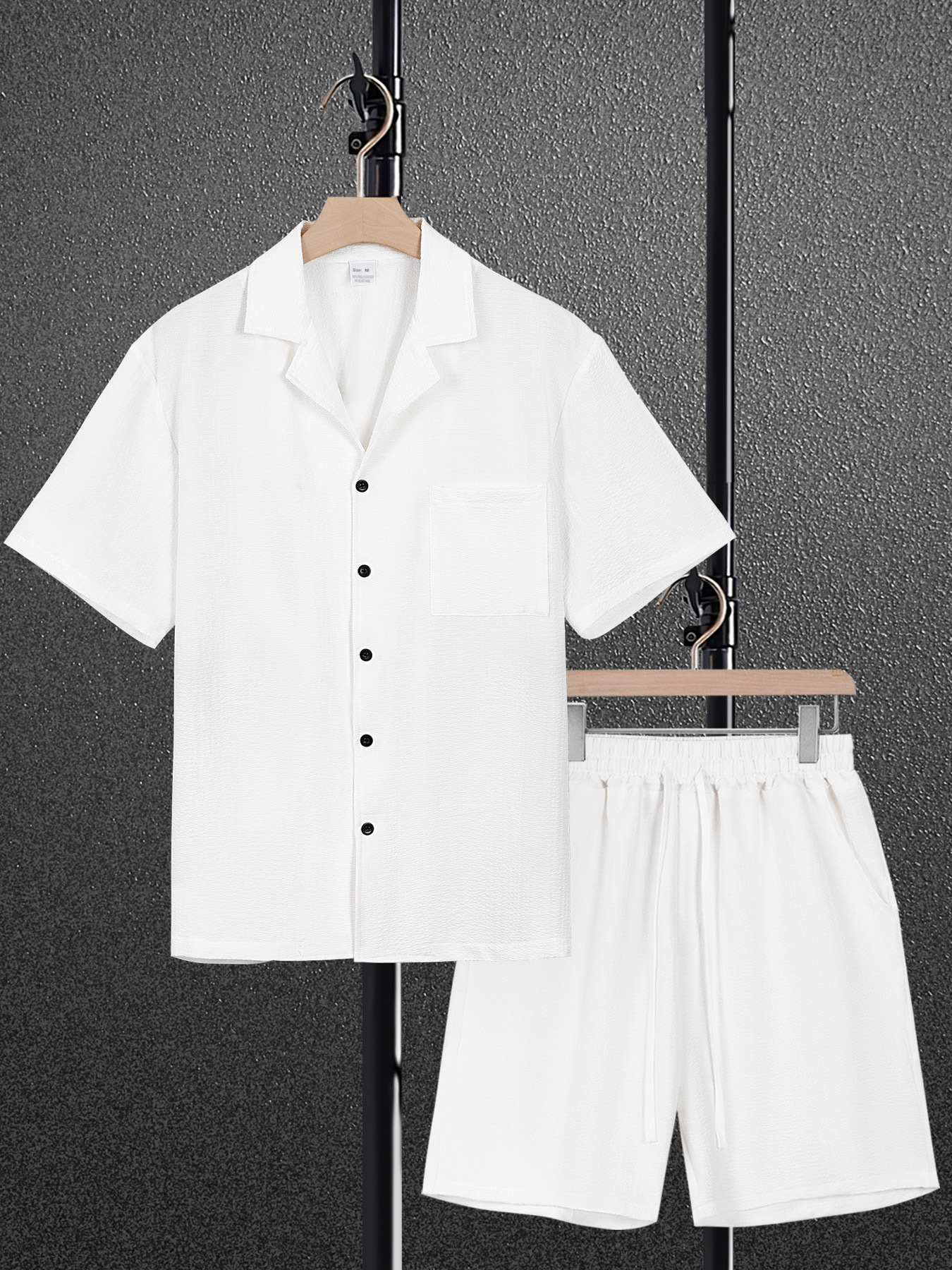 Men's Casual Short Sleeve Shorts Set, Button Down Shirt and Shorts Outfit for Summer