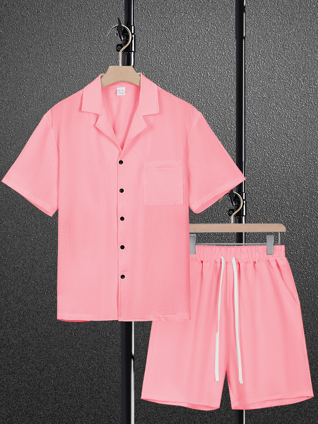 Men's Casual Short Sleeve Shorts Set, Button Down Shirt and Shorts Outfit for Summer