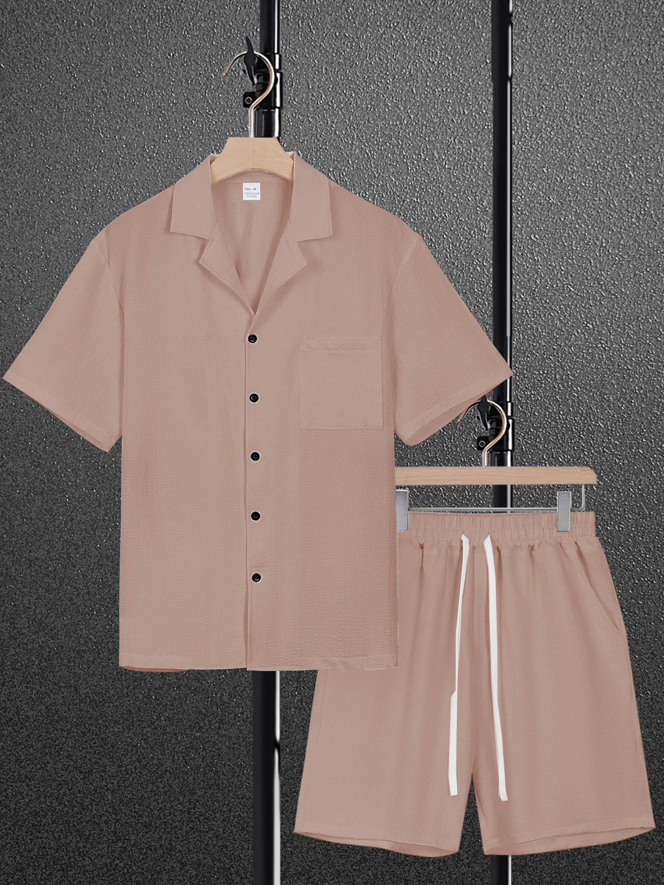 Men's Casual Short Sleeve Shorts Set, Button Down Shirt and Shorts Outfit for Summer