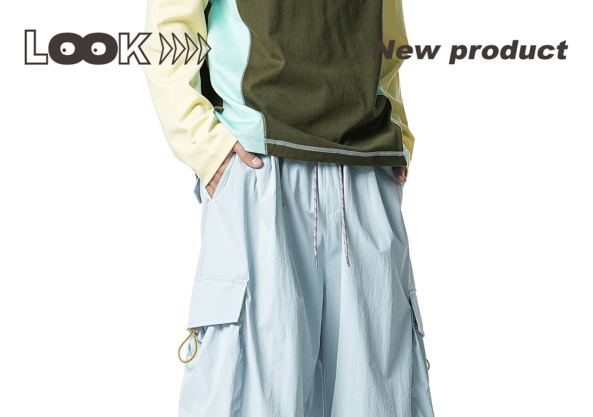 Men's Casual Drawstring Straight Leg Pants, Lightweight Summer Loose Fit Trousers