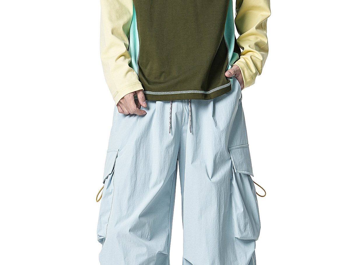 Men's Casual Drawstring Straight Leg Pants, Lightweight Summer Loose Fit Trousers