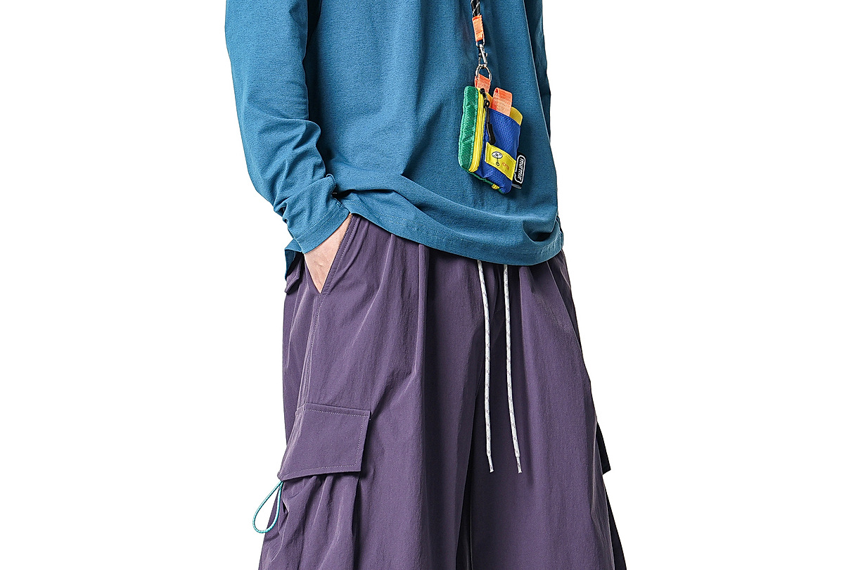 Men's Casual Drawstring Straight Leg Pants, Lightweight Summer Loose Fit Trousers