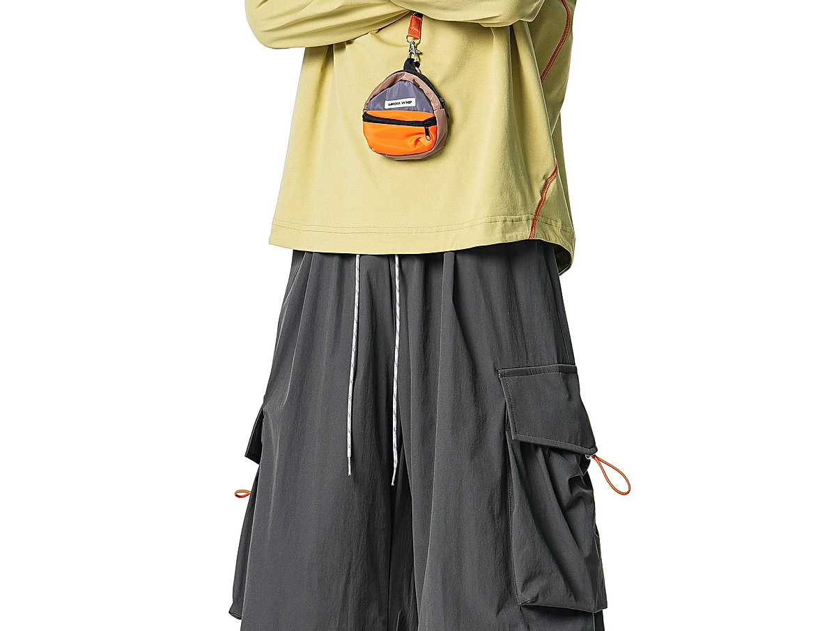 Men's Casual Drawstring Straight Leg Pants, Lightweight Summer Loose Fit Trousers