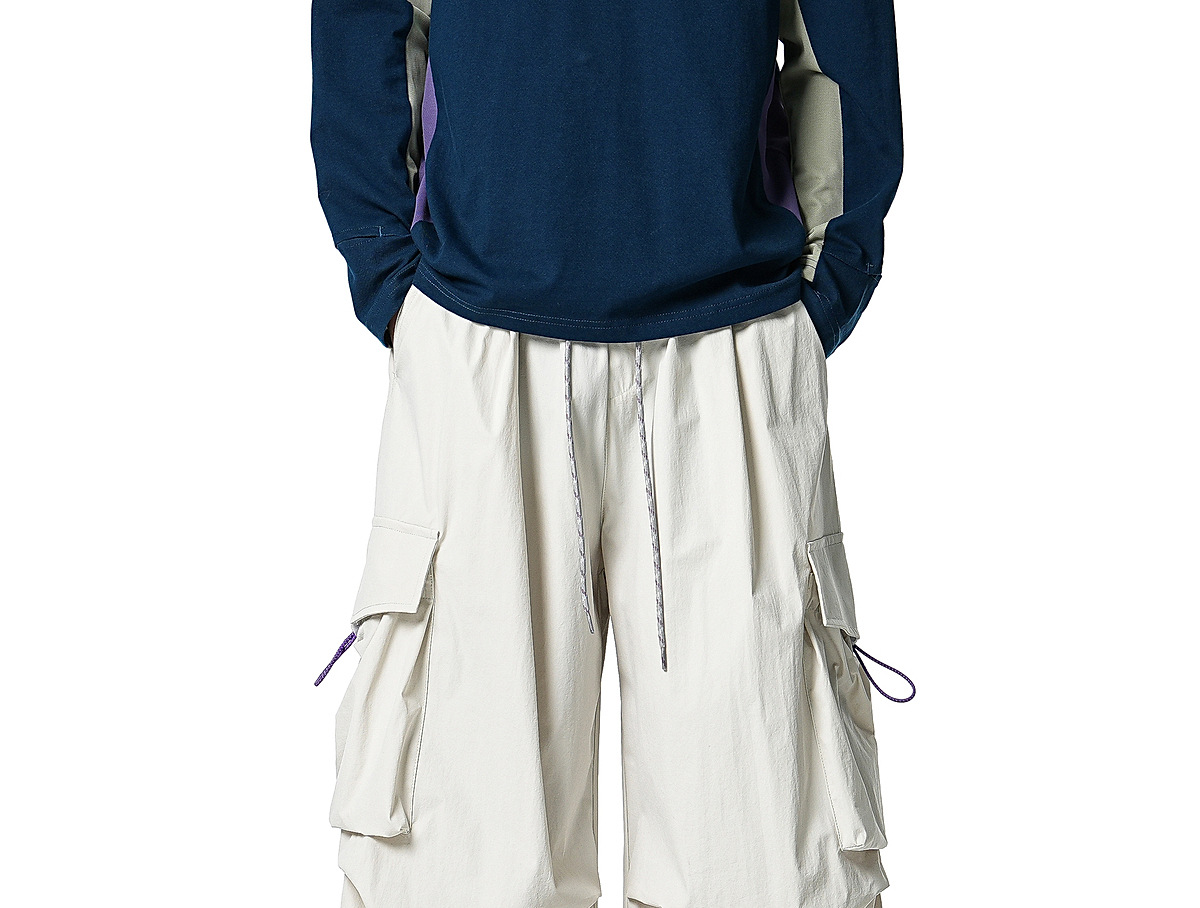Men's Casual Drawstring Straight Leg Pants, Lightweight Summer Loose Fit Trousers